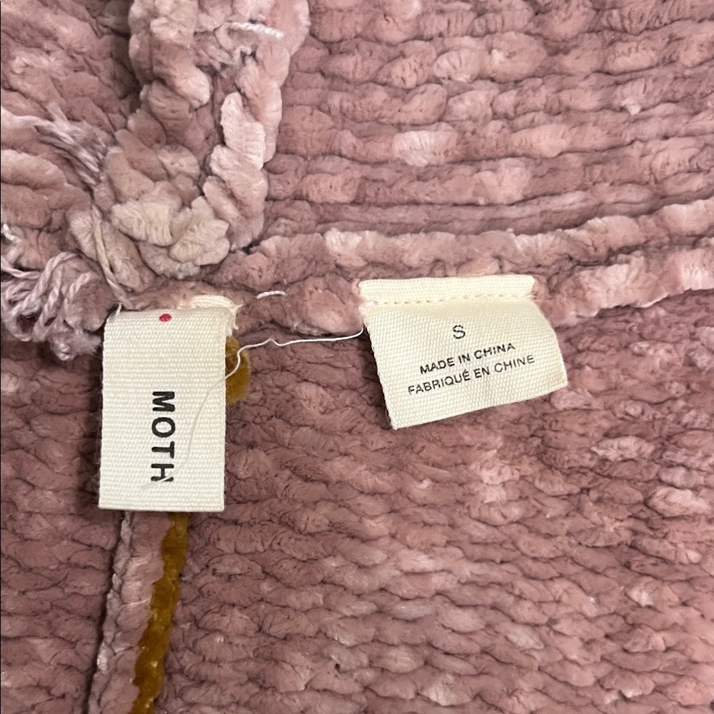 (287) Anthropology Moth Blush Pink Open-Front Cardigan - Picture 2 of 5